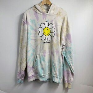 BSR By Samii Ryan Women's Smiley Tie Dye Long Sleeve Cotton Pullover Hoodie SZ L